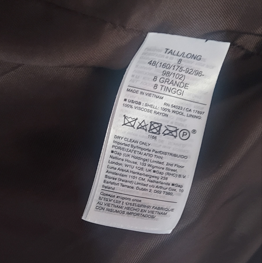 New BANANA REPUBLIC Herringbone Captain's Blazer - 8 Tall - Picture 5 of 9